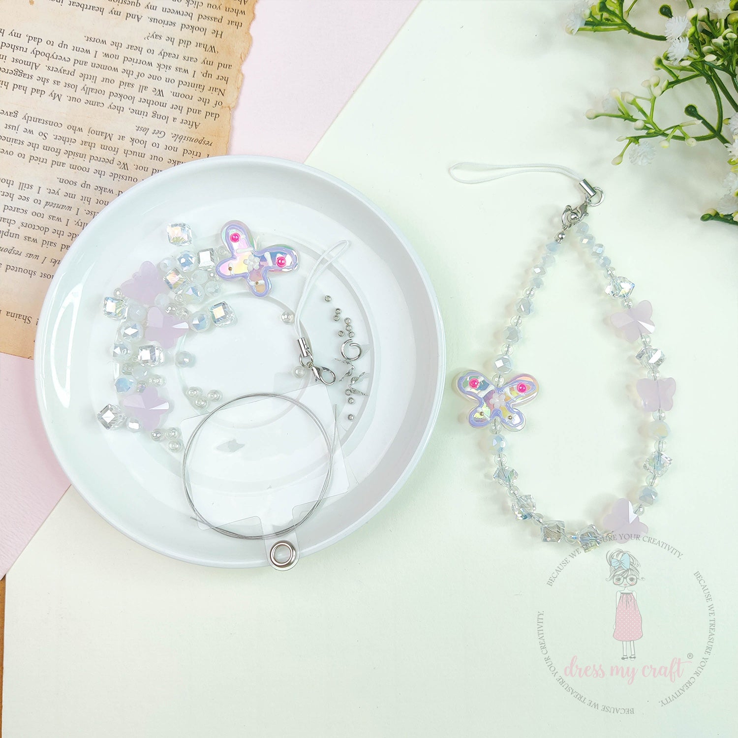 DIY Crystal Butterfly Bliss Mobile Charm