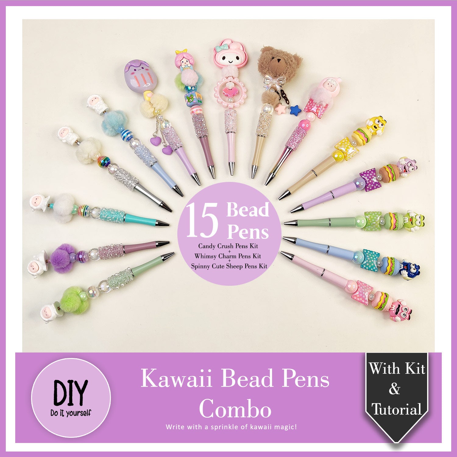 DIY Kawaii Bead Pens Combo kit