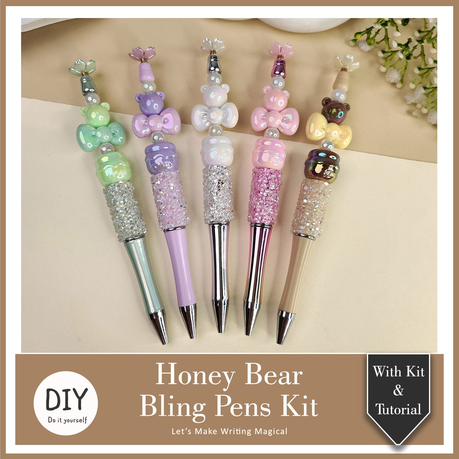 DIY Honey Bear Bling Pens Kit