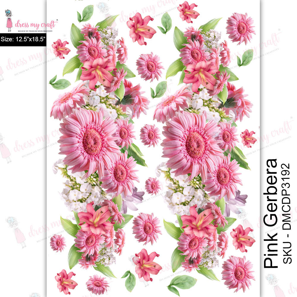 Pink Gerbera - Transfer Me (12.5" x 18.5")