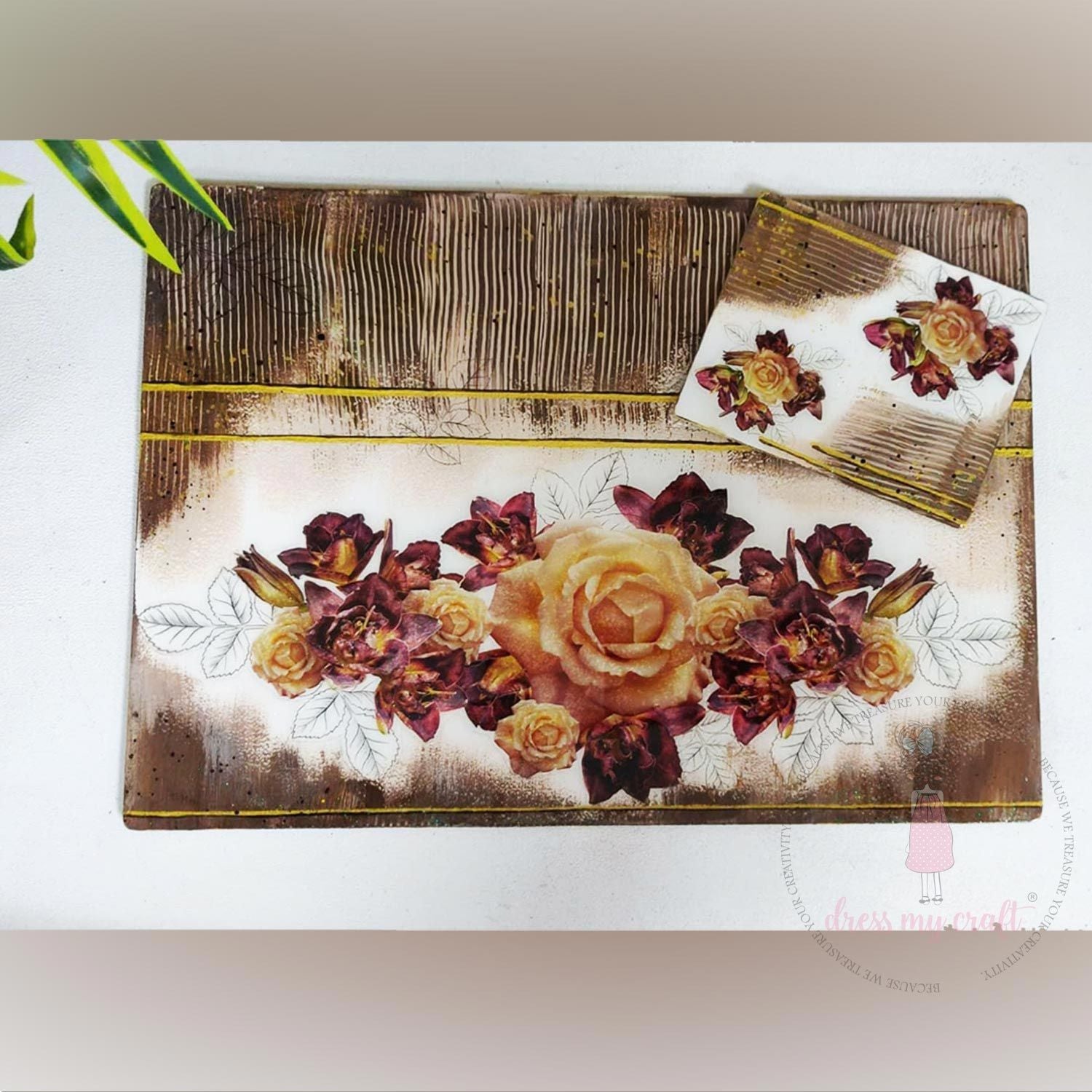 Vintage Lilies With Roses - Transfer Me (12.5" x 18.5")