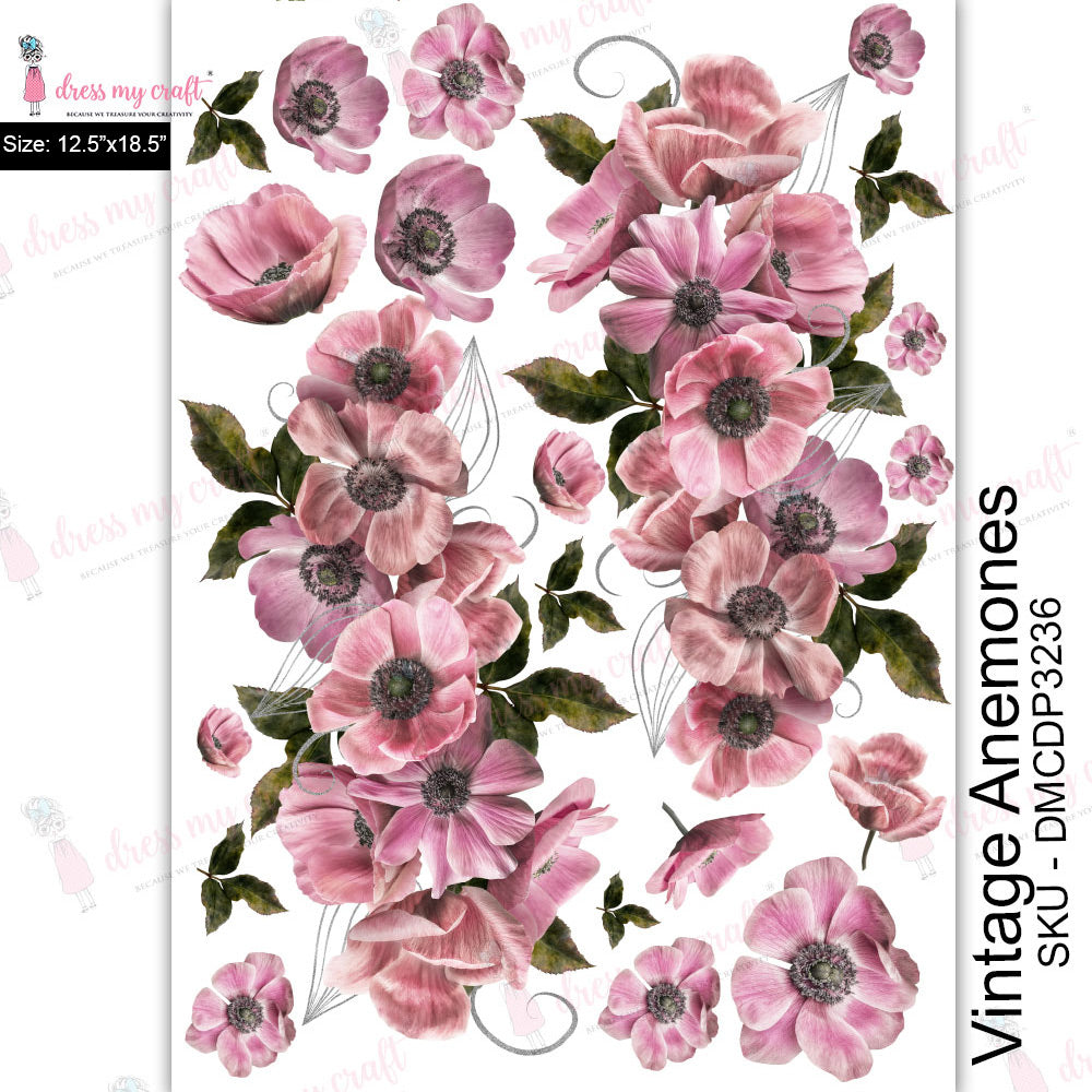 Vintage Anemones - Transfer Me (12.5" x 18.5")