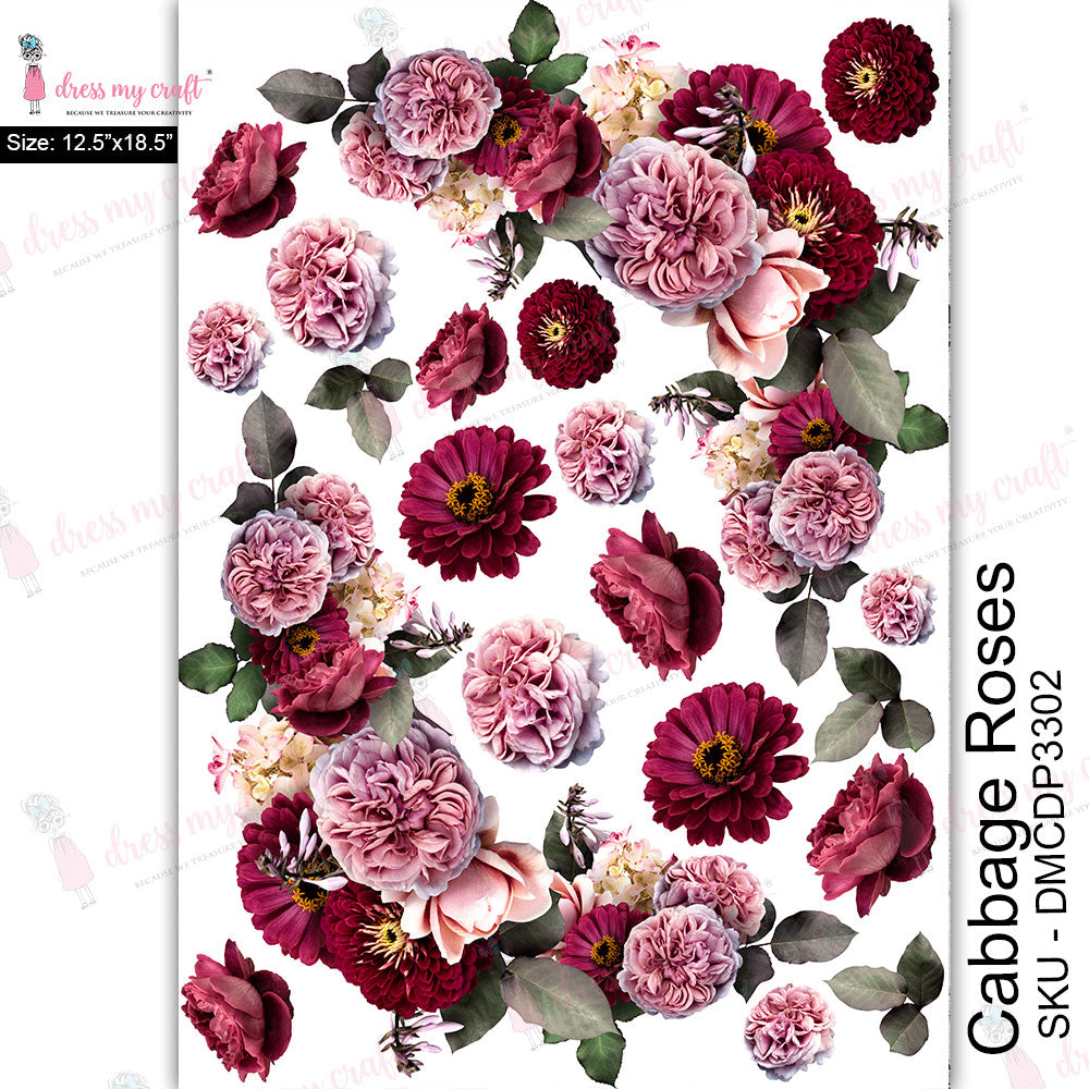 Cabbage Roses - Transfer Me (12.5" x 18.5")
