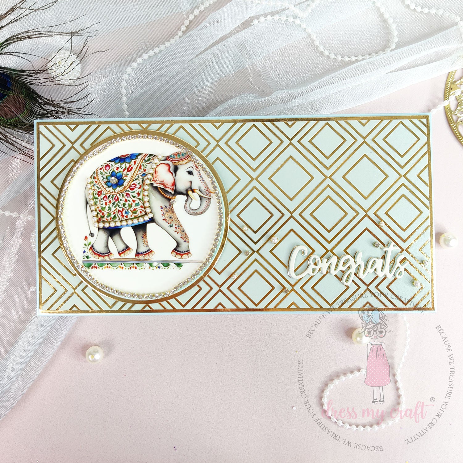 Pastel Blue With Golden Fusion - Pack Of 10 - 12" x 12" Loose Sheets