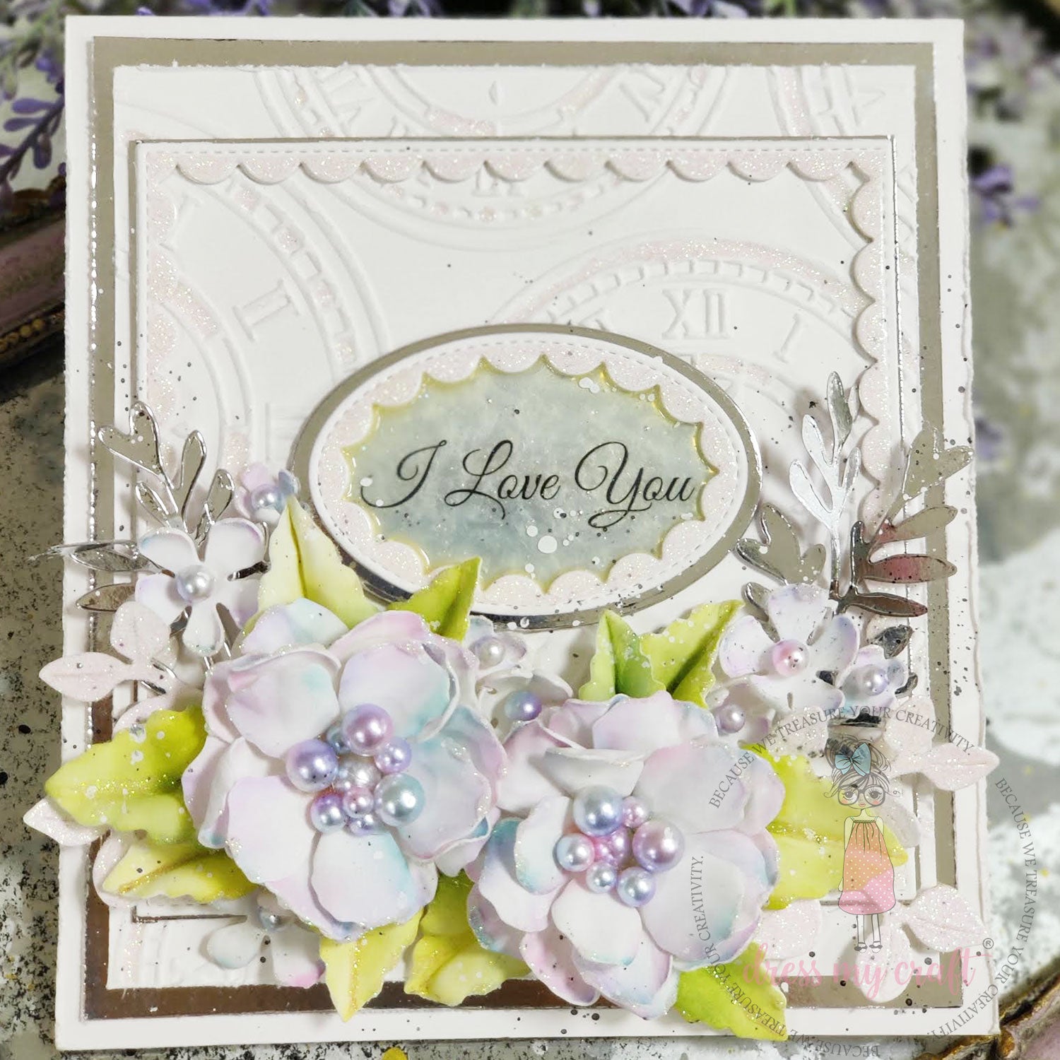 Vintage Clock Pattern - Embossing Folder