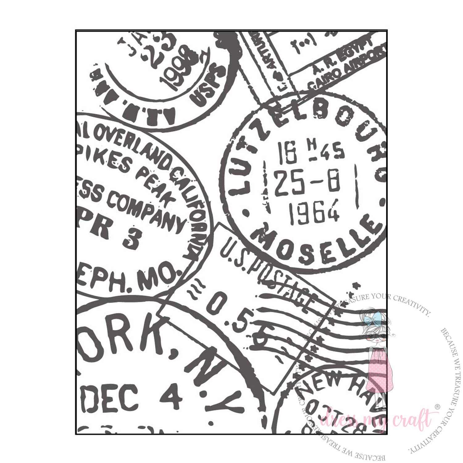 Post Card Pattern - Embossing Folder