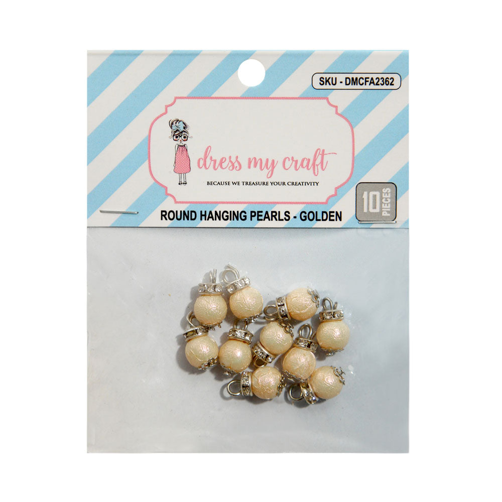 Round Hanging Pearls - Golden