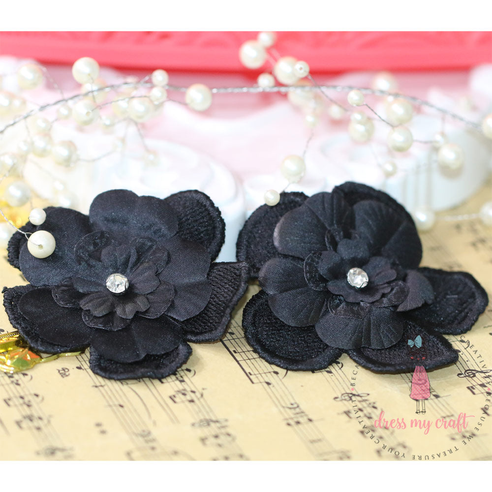 Soft Fabric Flower - Black