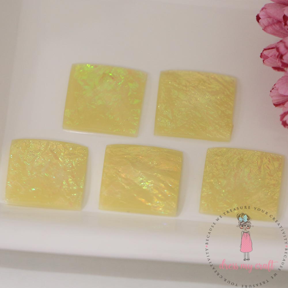 Shiny Square Cabochons - Golden