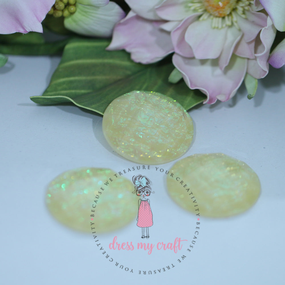 Shiny Round Cabochons - Golden