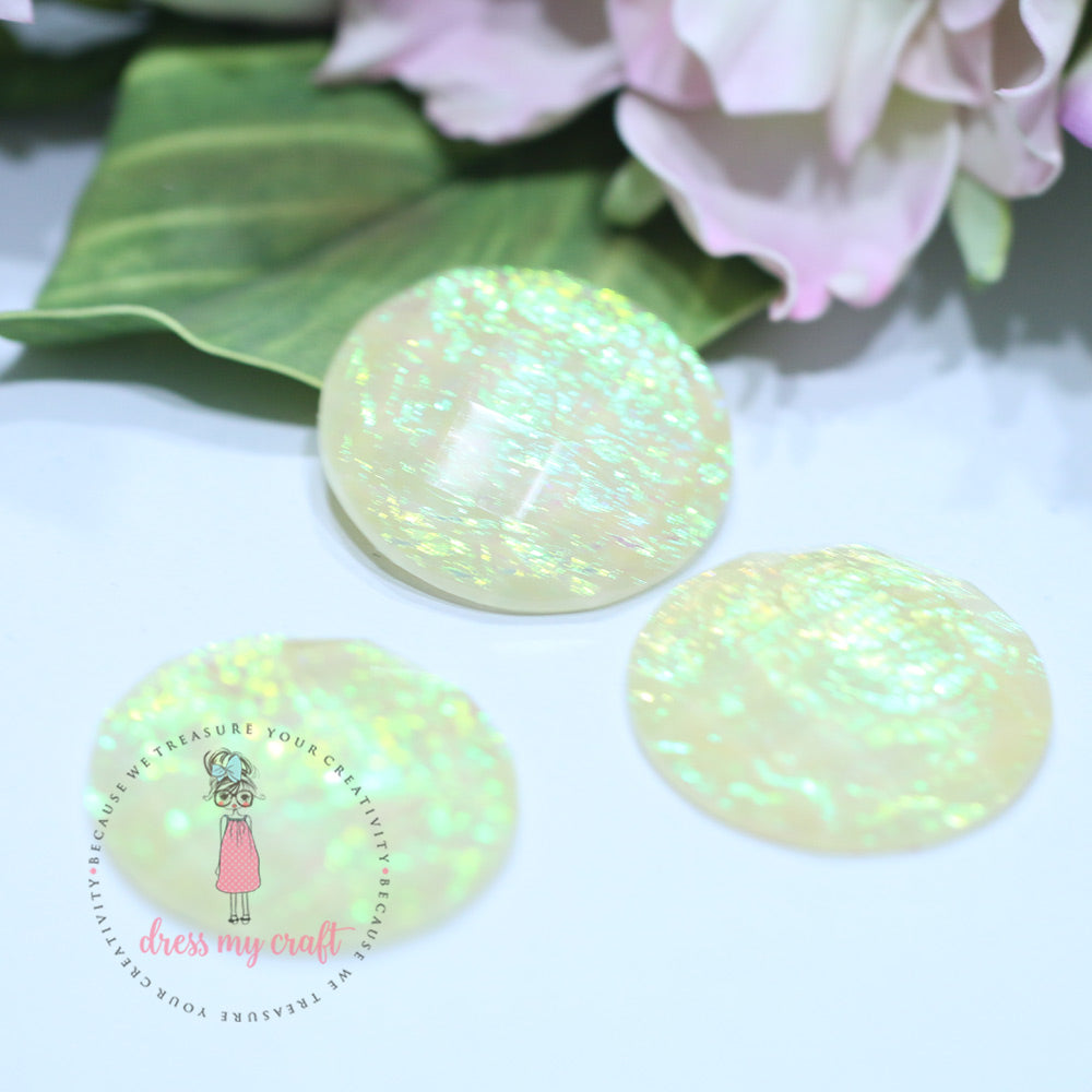 Shiny Round Cabochons - Golden