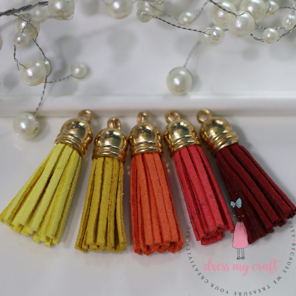 Small Faux Leather Tassel - Sunshine