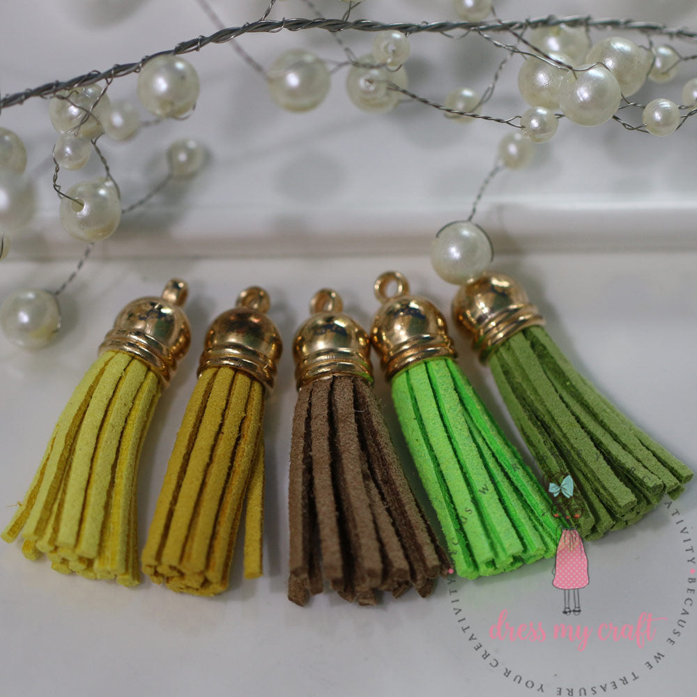 Small Faux Leather Tassel - Brights