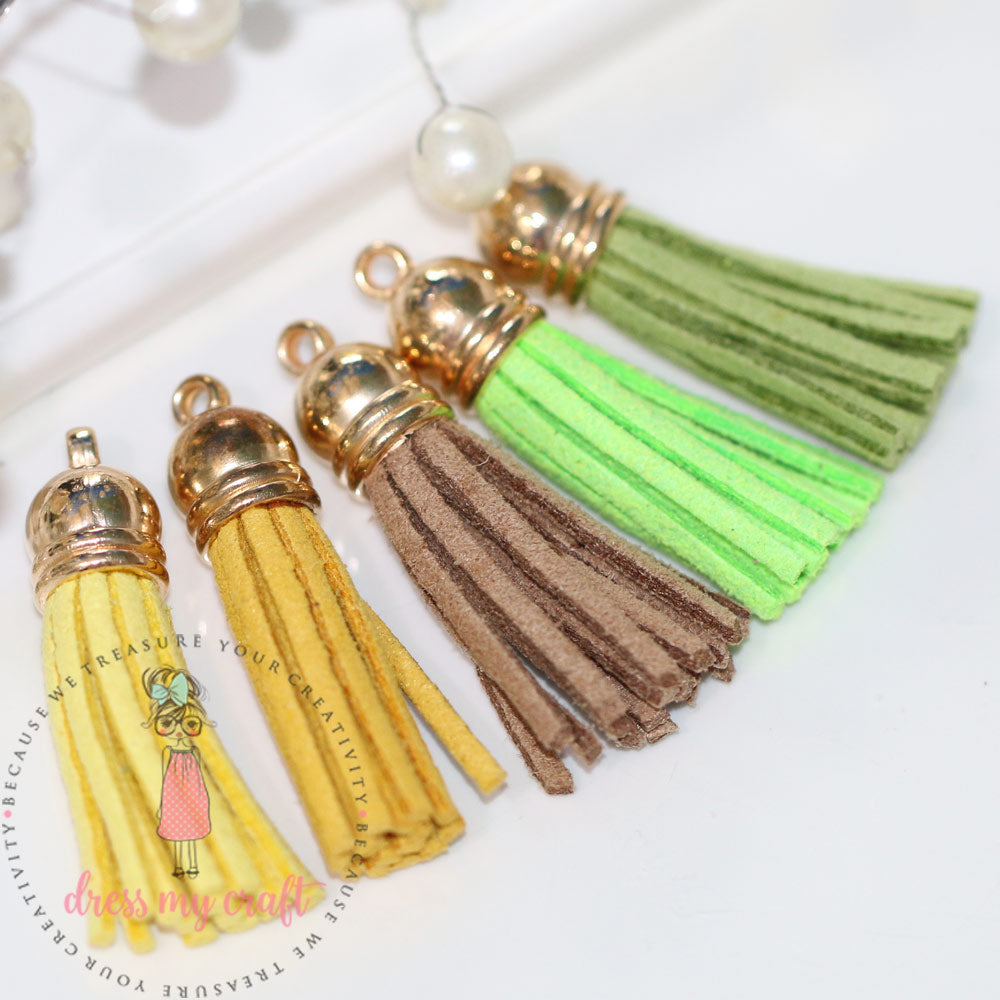 Small Faux Leather Tassel - Brights