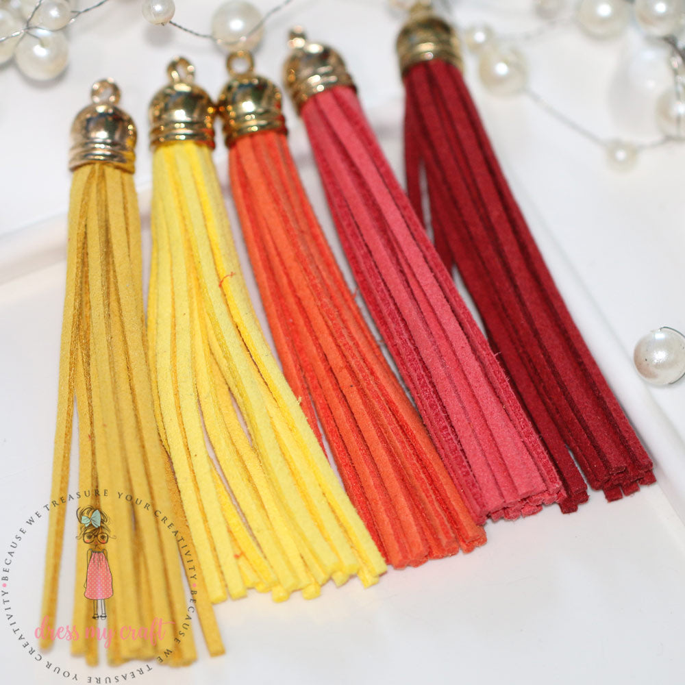 Large Faux Leather Tassel - Sunshine