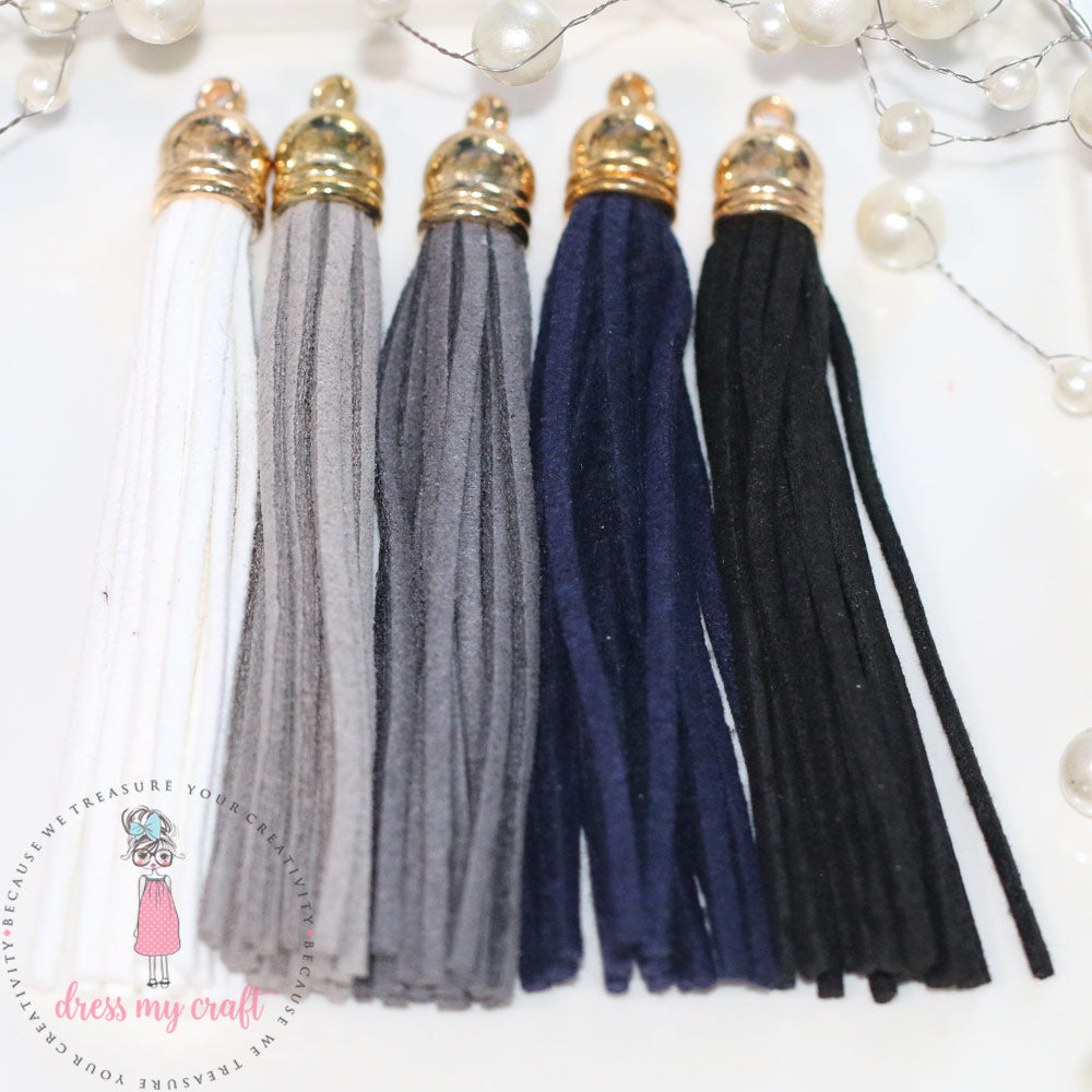 Large Faux Leather Tassel - Ebony & Ivory