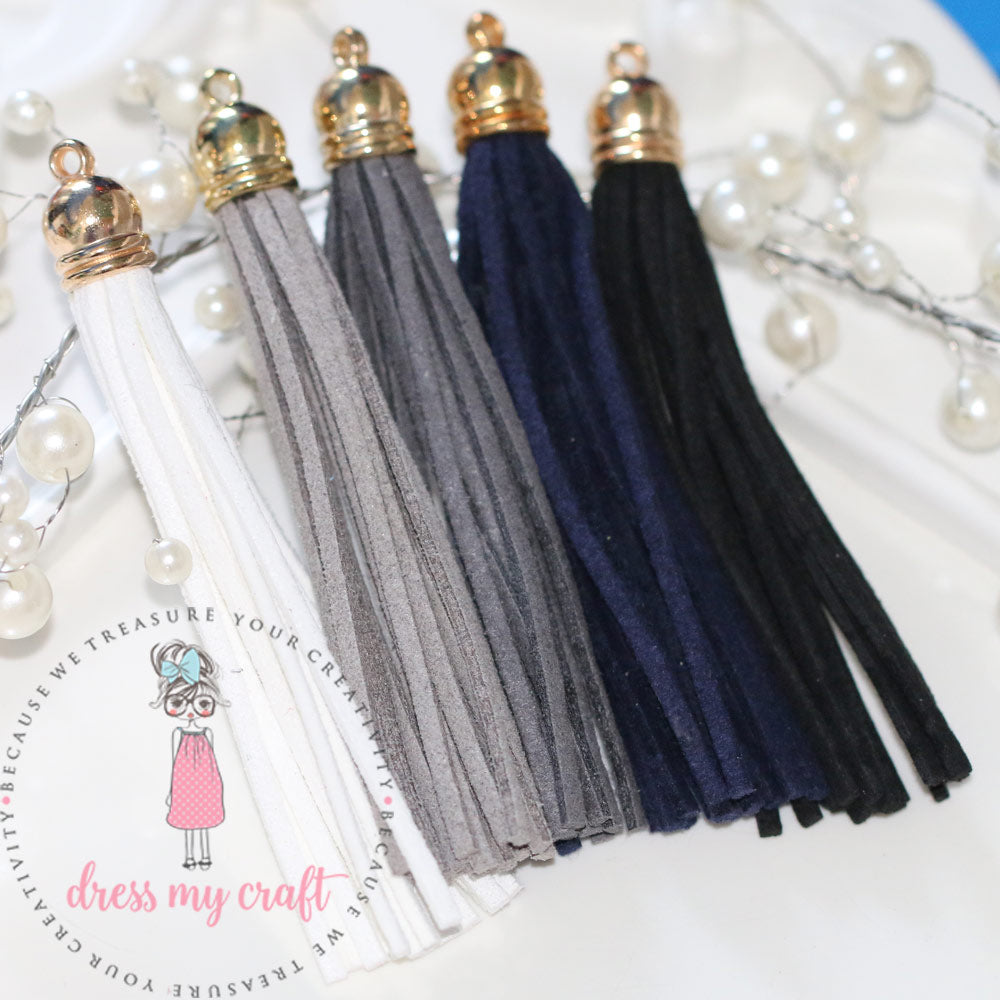 Large Faux Leather Tassel - Ebony & Ivory