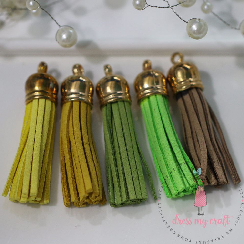 Medium Faux Leather Tassel - Brights