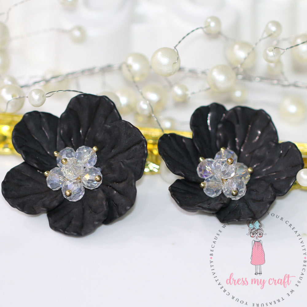 Small 3D Fairy Flowers - Black
