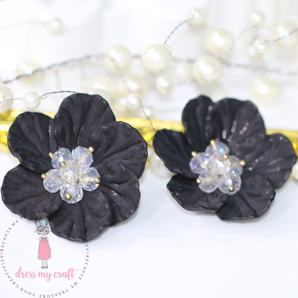 Small 3D Fairy Flowers - Black