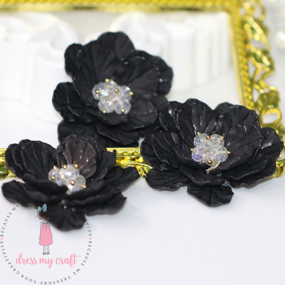 Big 3D Fairy Flowers - Black