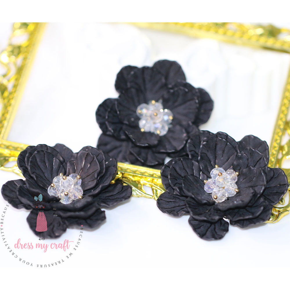 Big 3D Fairy Flowers - Black