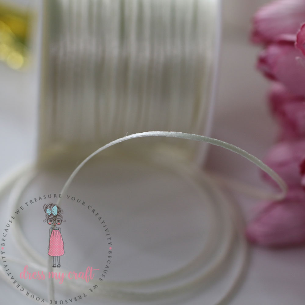 Satin Ribbon Twine - White