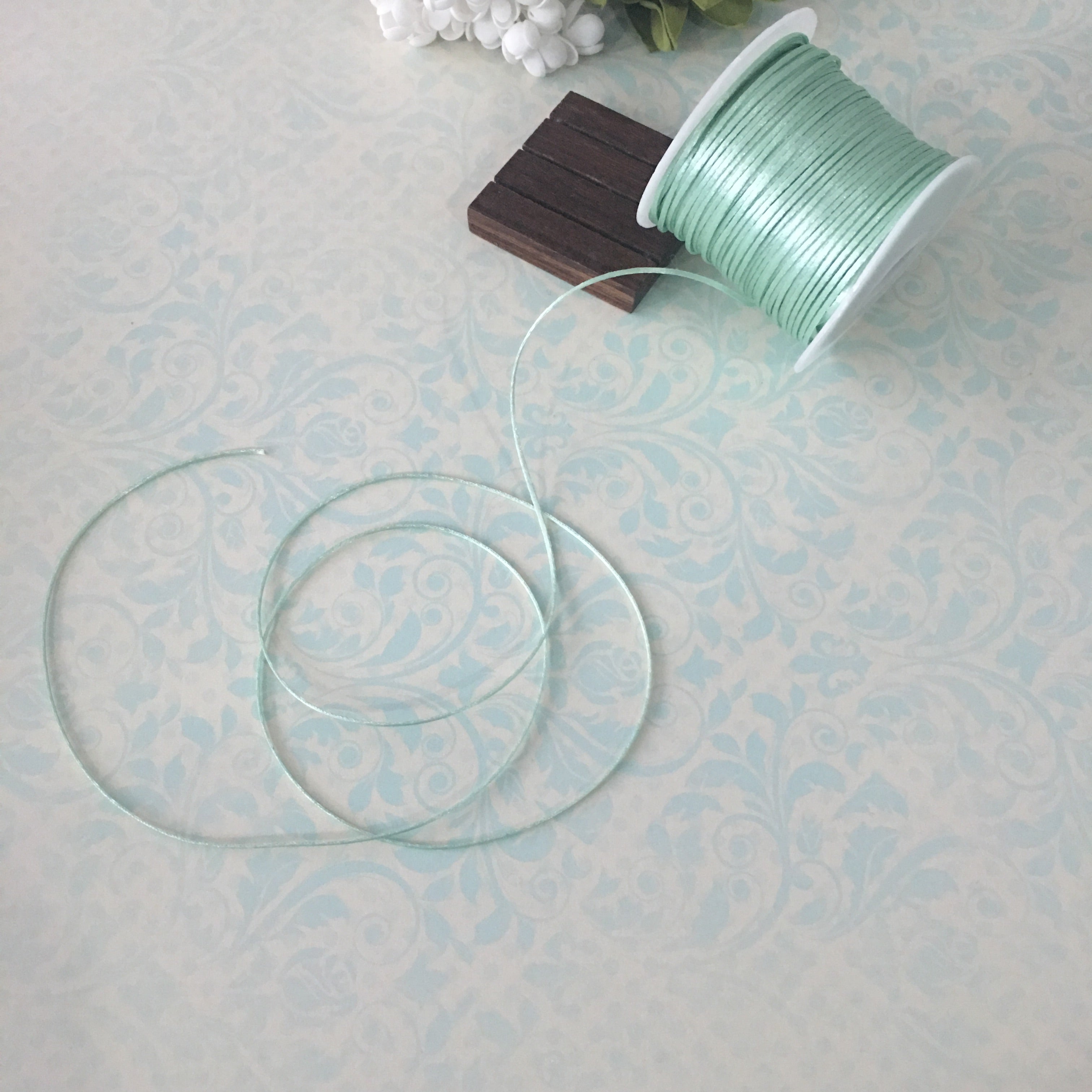 Satin Ribbon Twine - Green