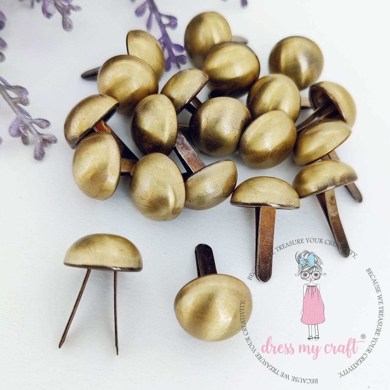 Antique Bronze Brads - 15 MM
