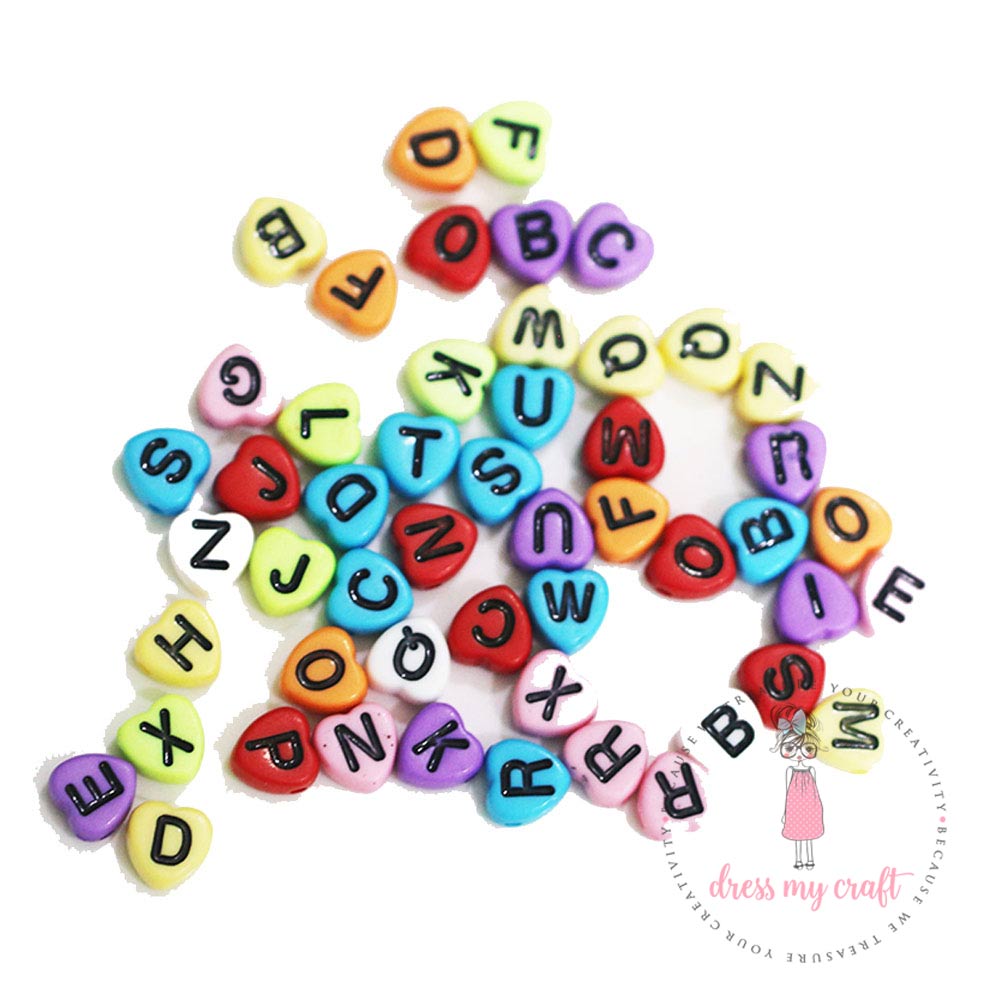 Colorful Round Letter Beads - Assorted Color
