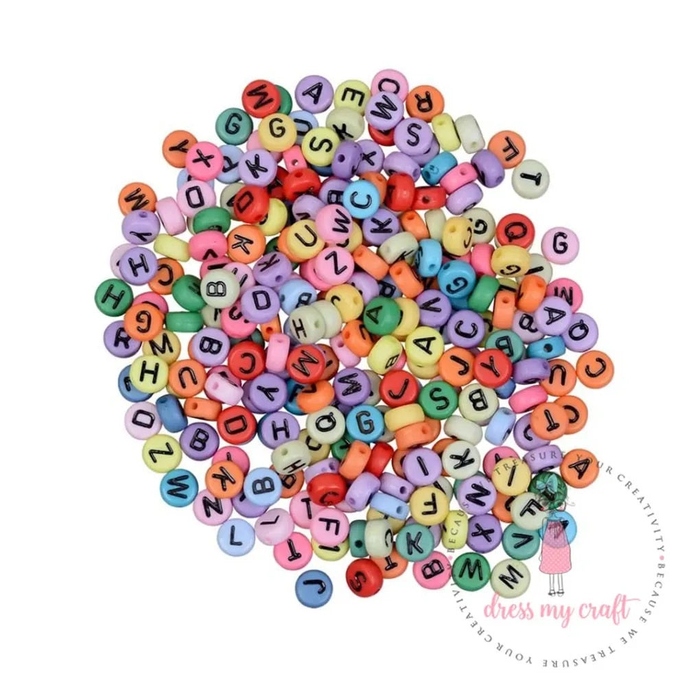 Colorful Round Letter Beads - Assorted Color