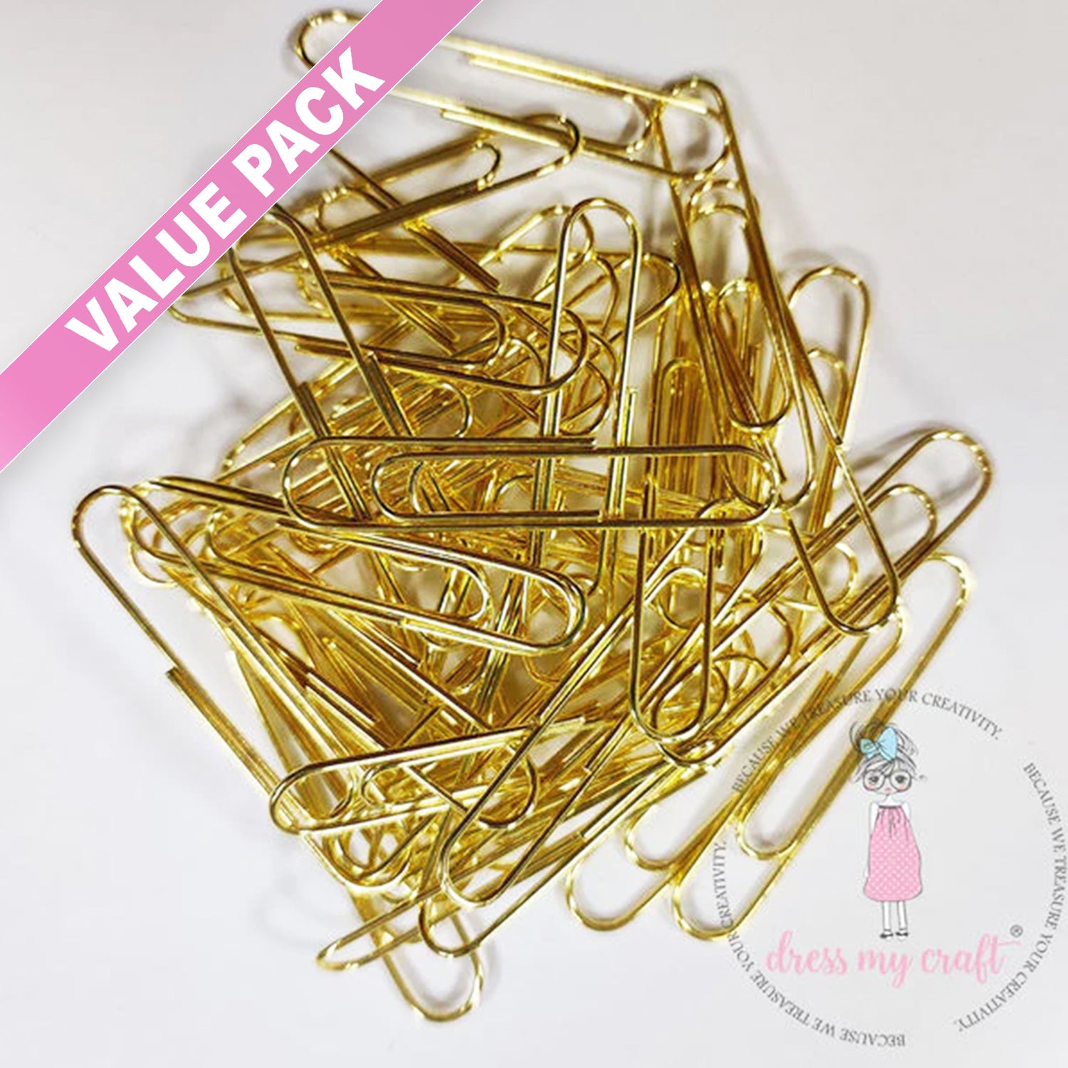 Value Pack - Long Golden Paper Clips