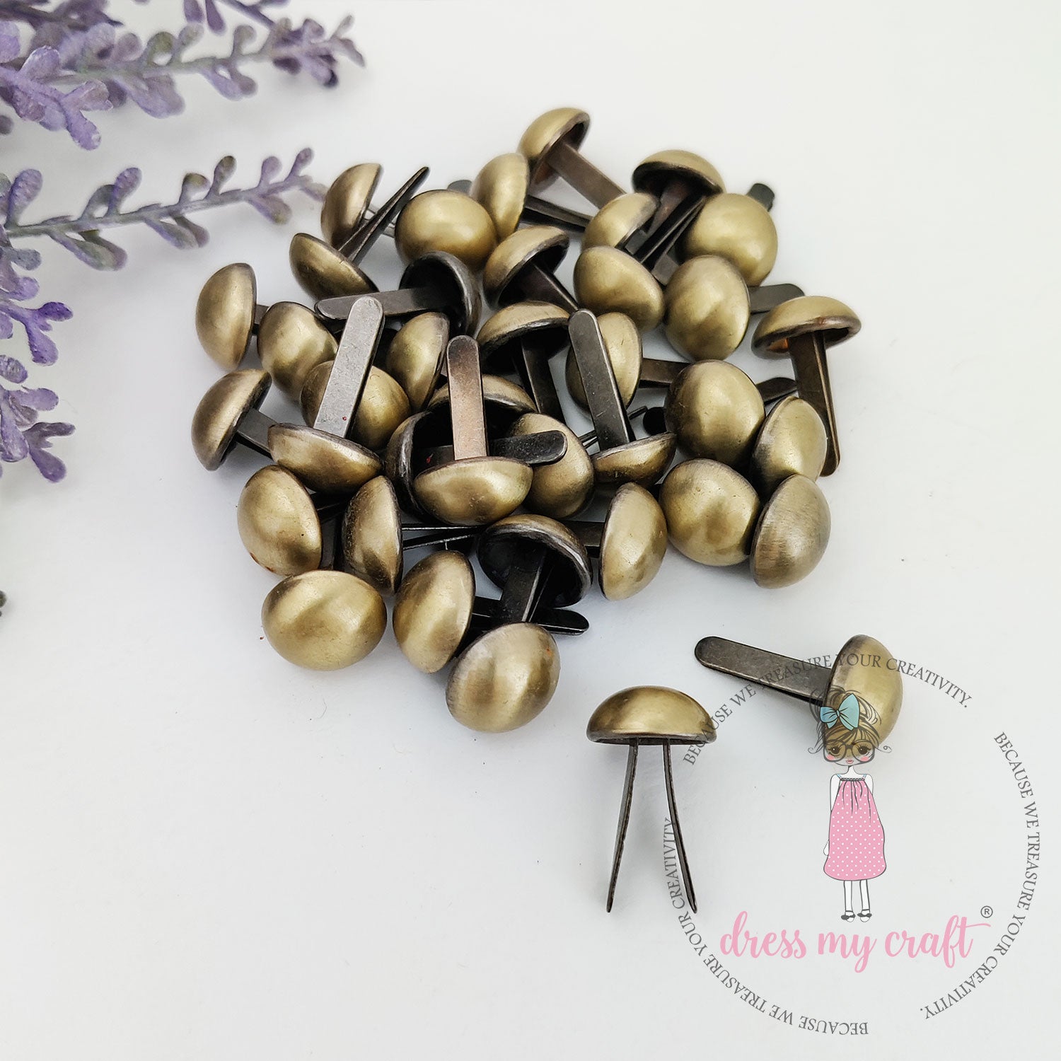 Antique Bronze Brads - 12MM