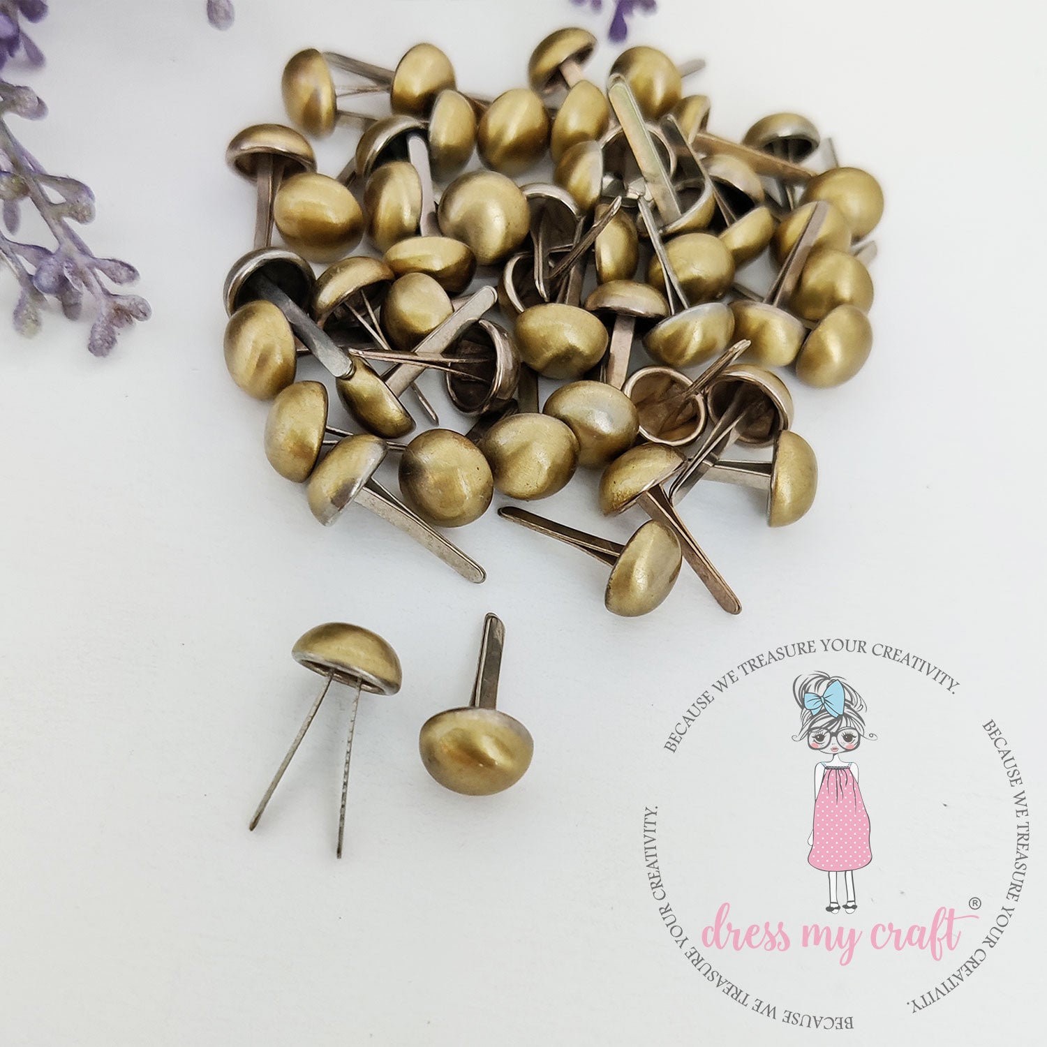 Antique Bronze Brads - 9MM