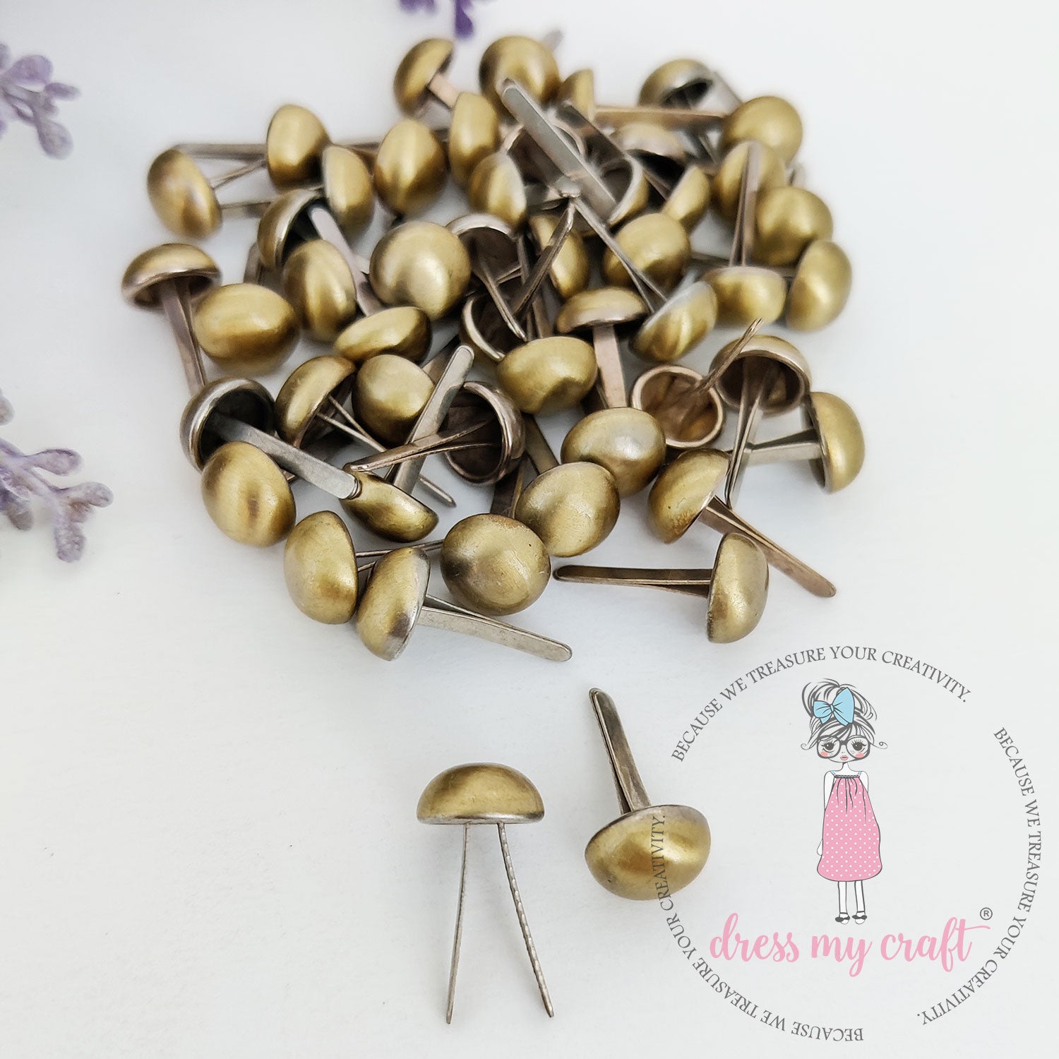 Antique Bronze Brads - 9MM