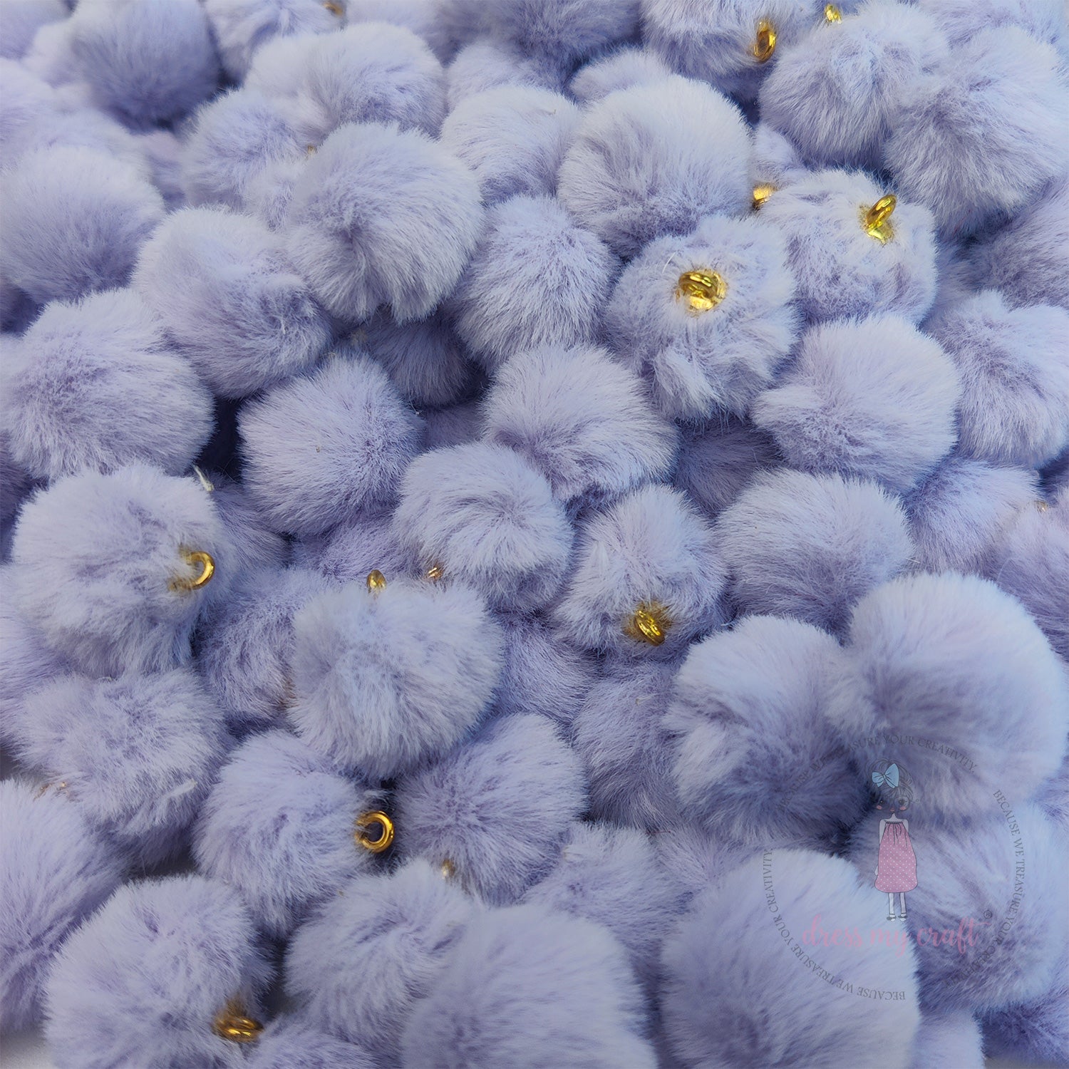 Pastel Pom Poms With Loop - Mauve