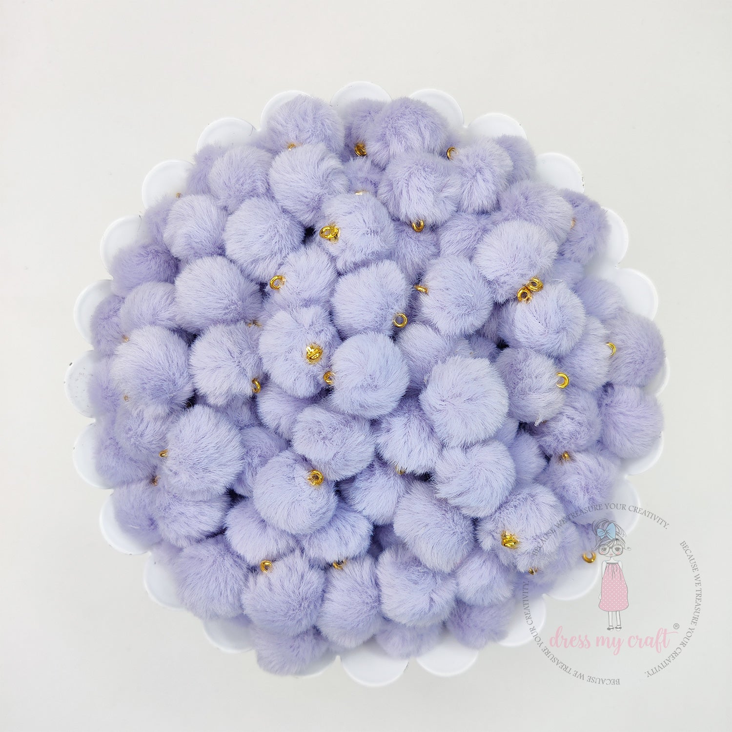 Pastel Pom Poms With Loop - Mauve