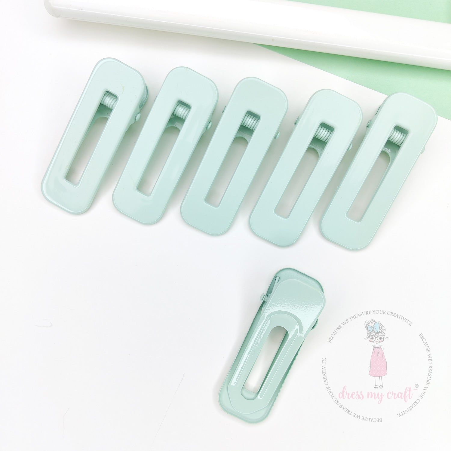 Pastel DIY Hair Clips - Mint Green