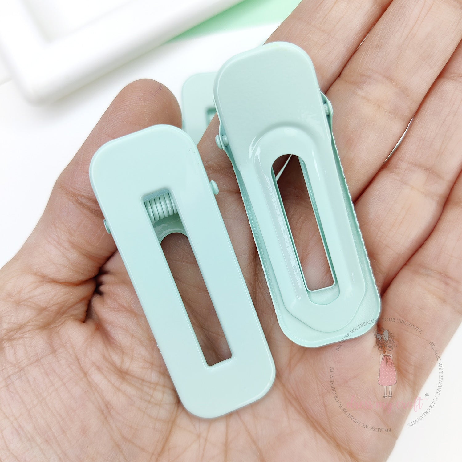 Pastel DIY Hair Clips - Mint Green