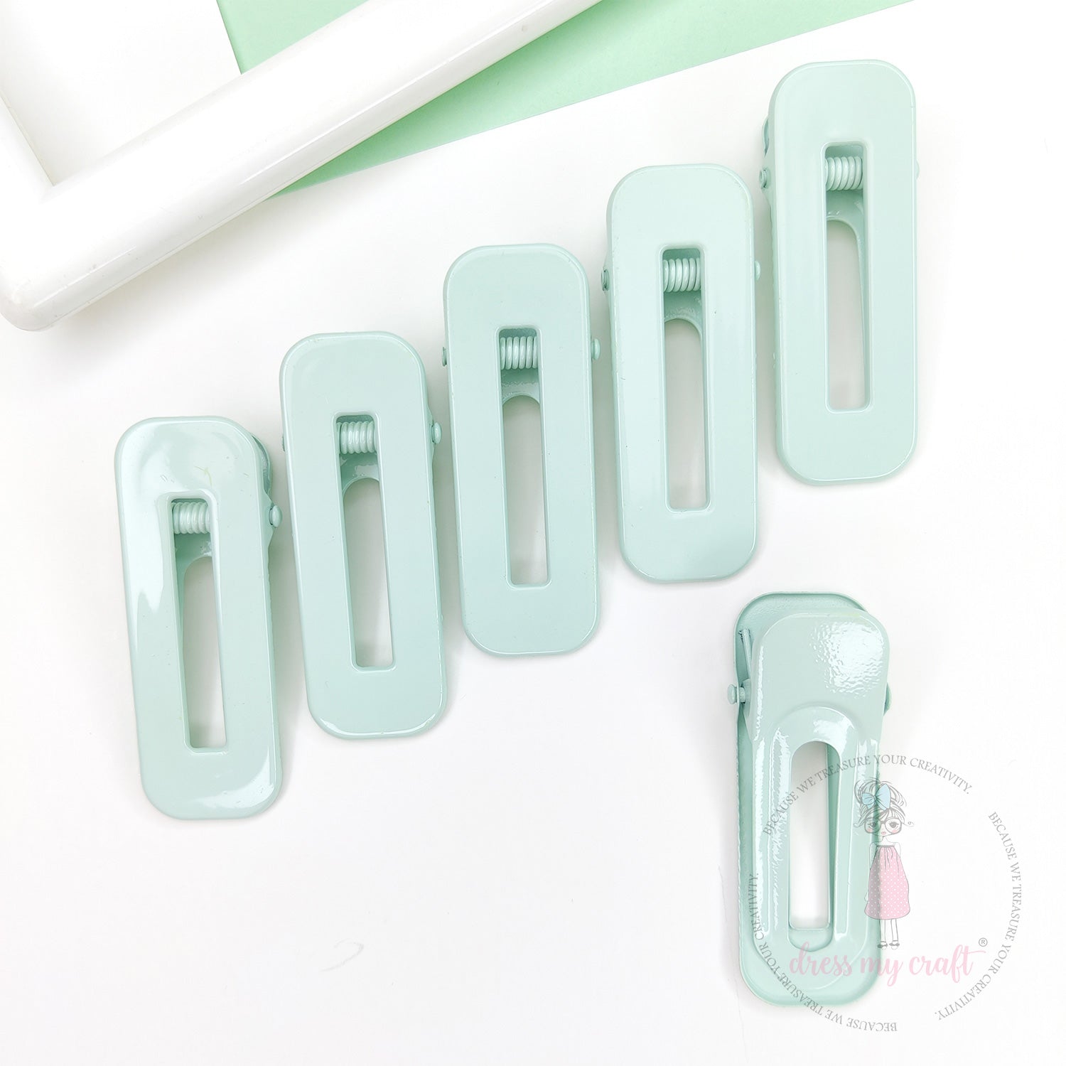 Pastel DIY Hair Clips - Mint Green