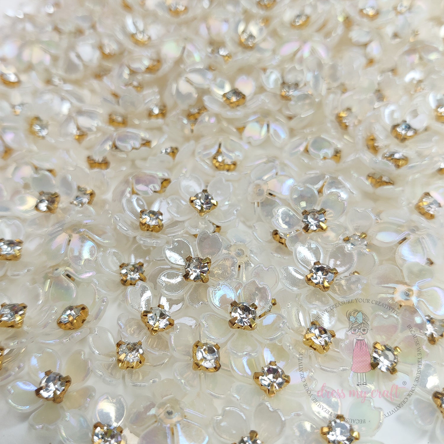 Flower Bloom With Diamond Stud