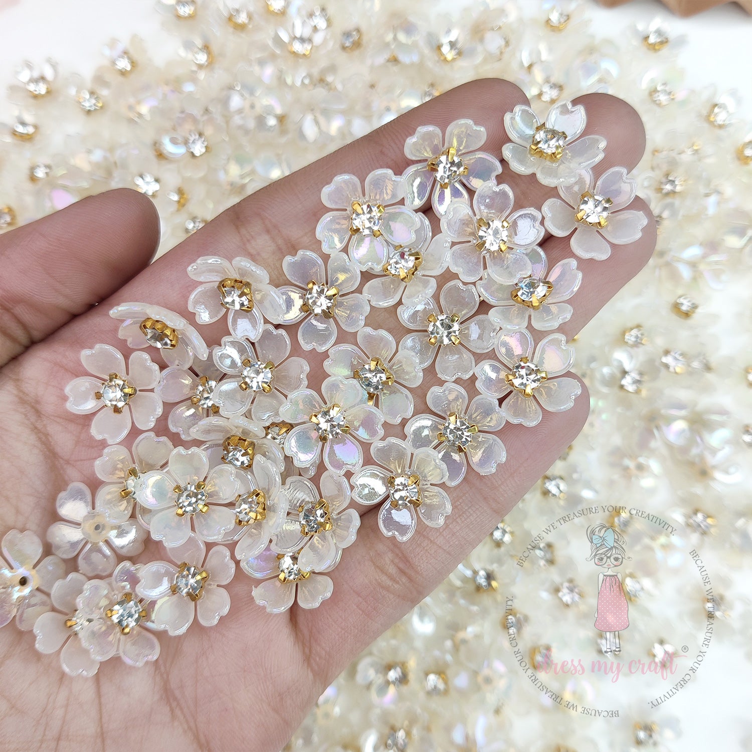 Flower Bloom With Diamond Stud