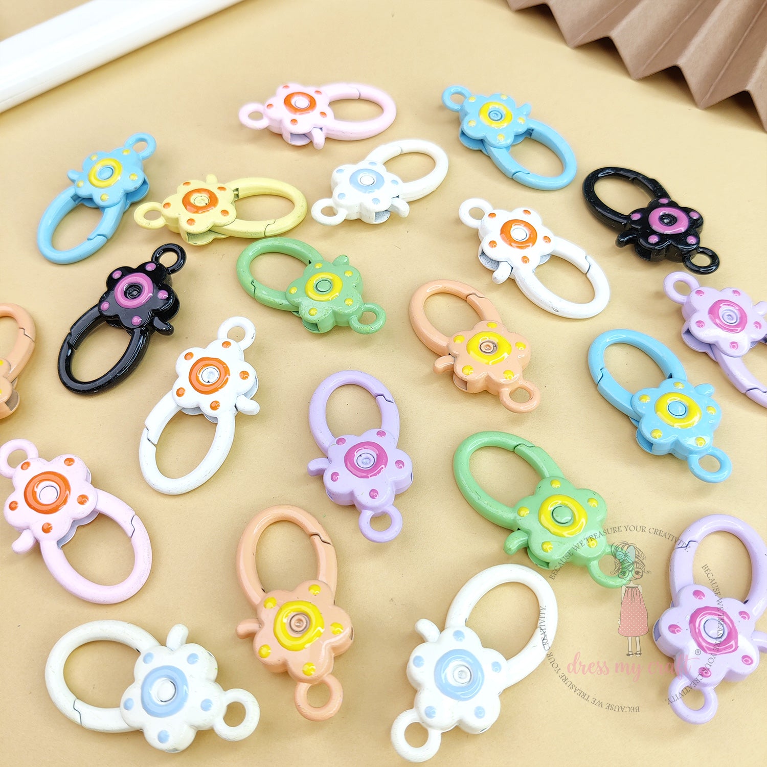 Flower Lobster Clasps - Pastel