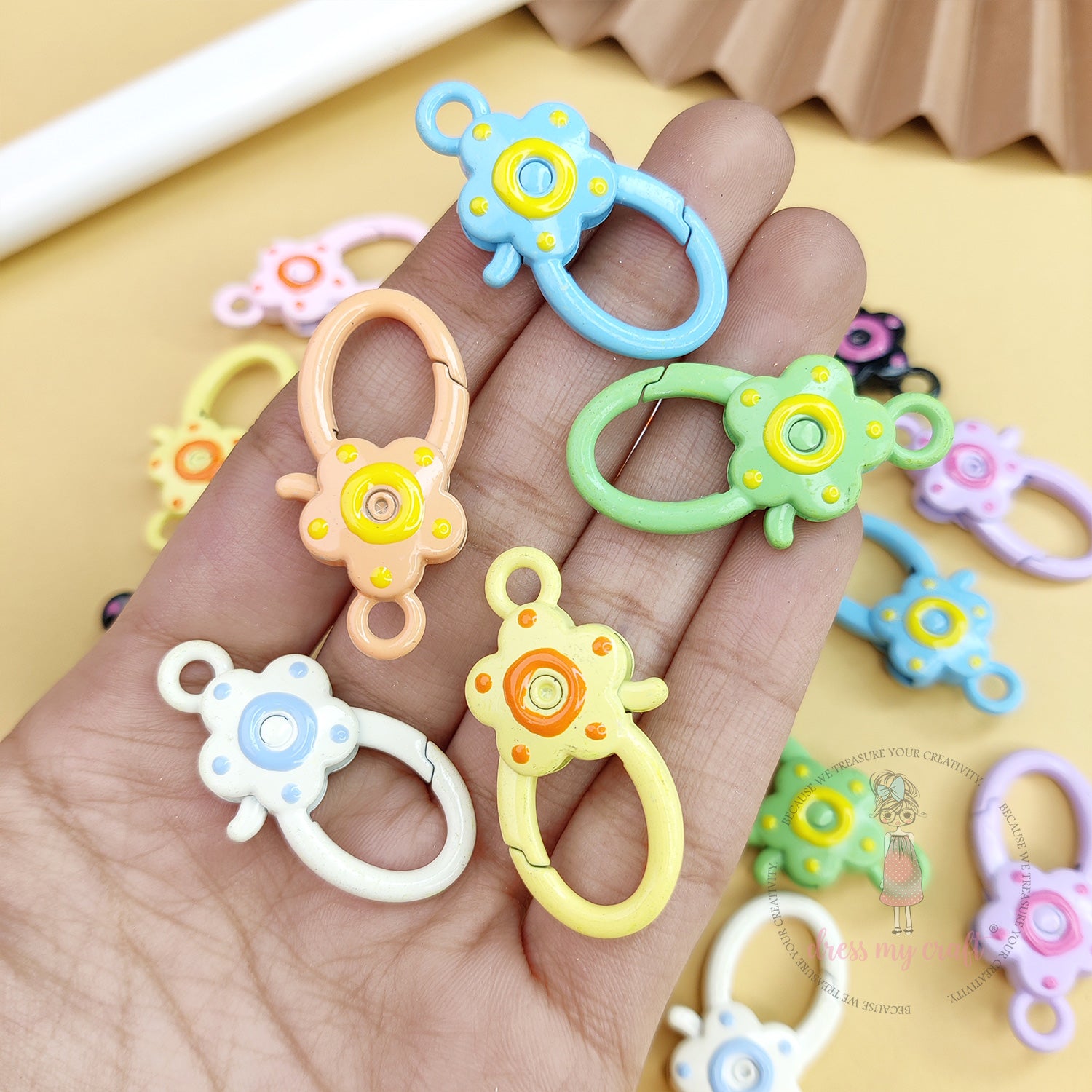Flower Lobster Clasps - Pastel