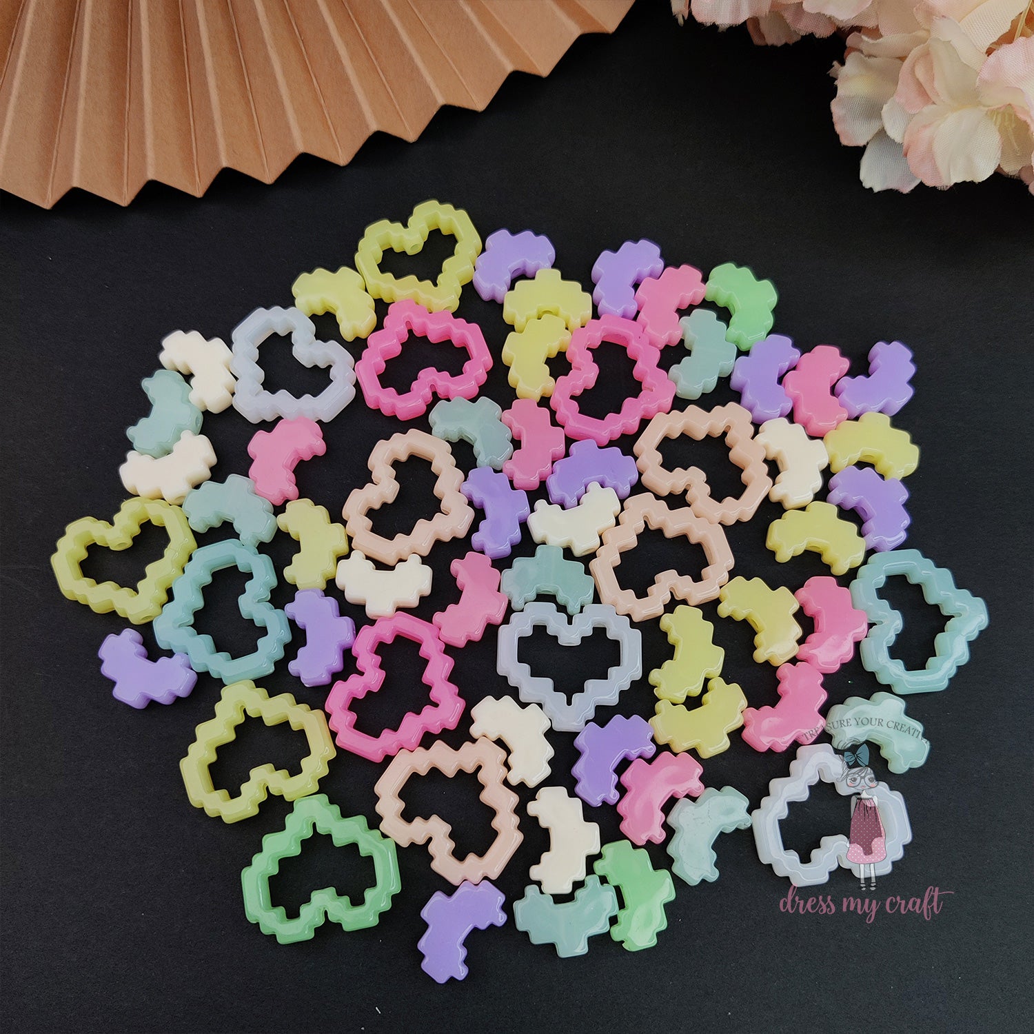 Pixel Valentine Beads - Soft Pastel