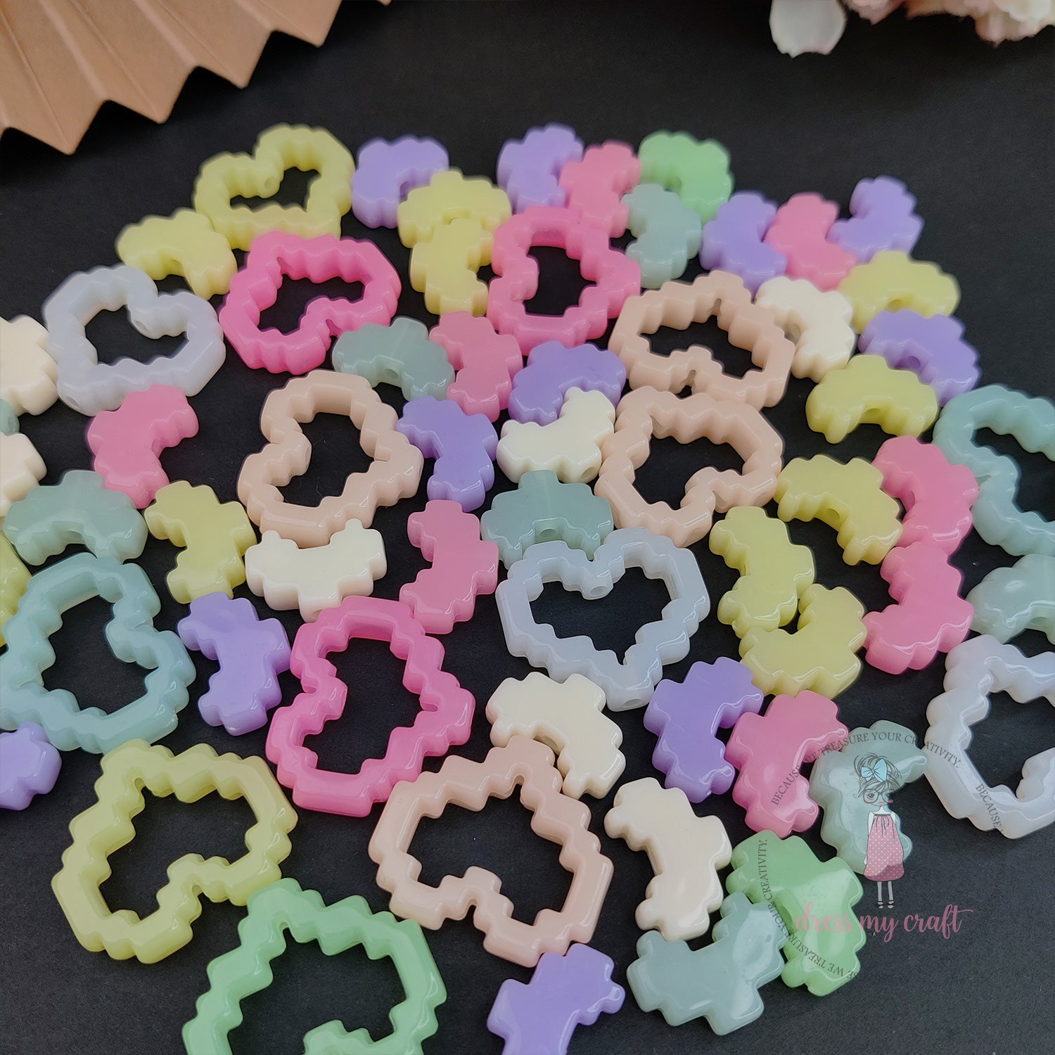 Pixel Valentine Beads - Soft Pastel