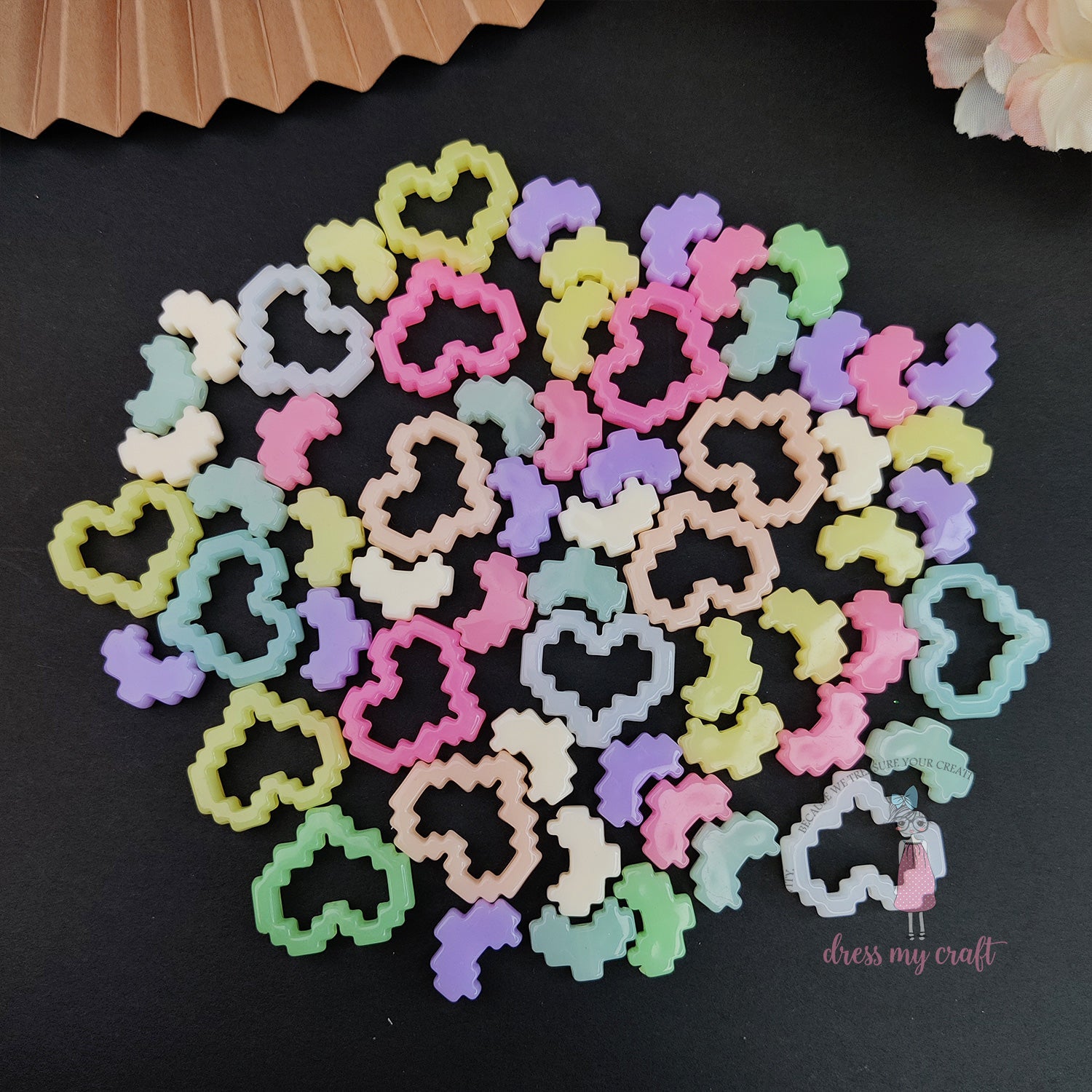Pixel Valentine Beads - Soft Pastel