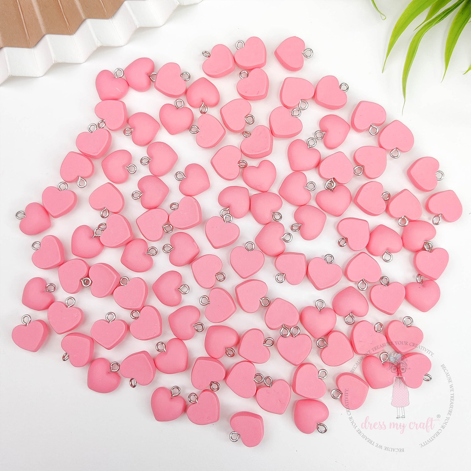 Hanging Hearts With Loop - Rose Pink