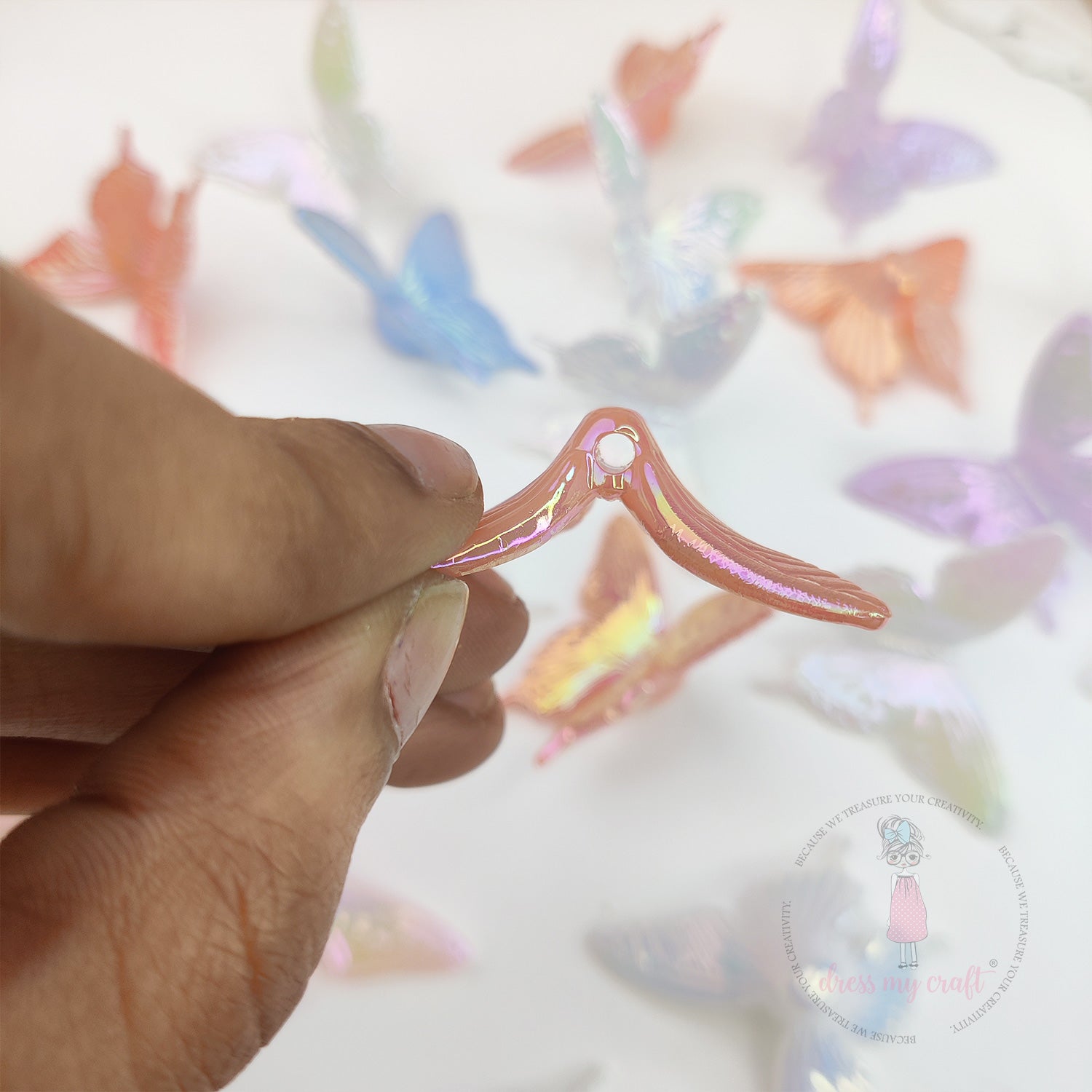 Multicolor Holographic Butterfly Beads