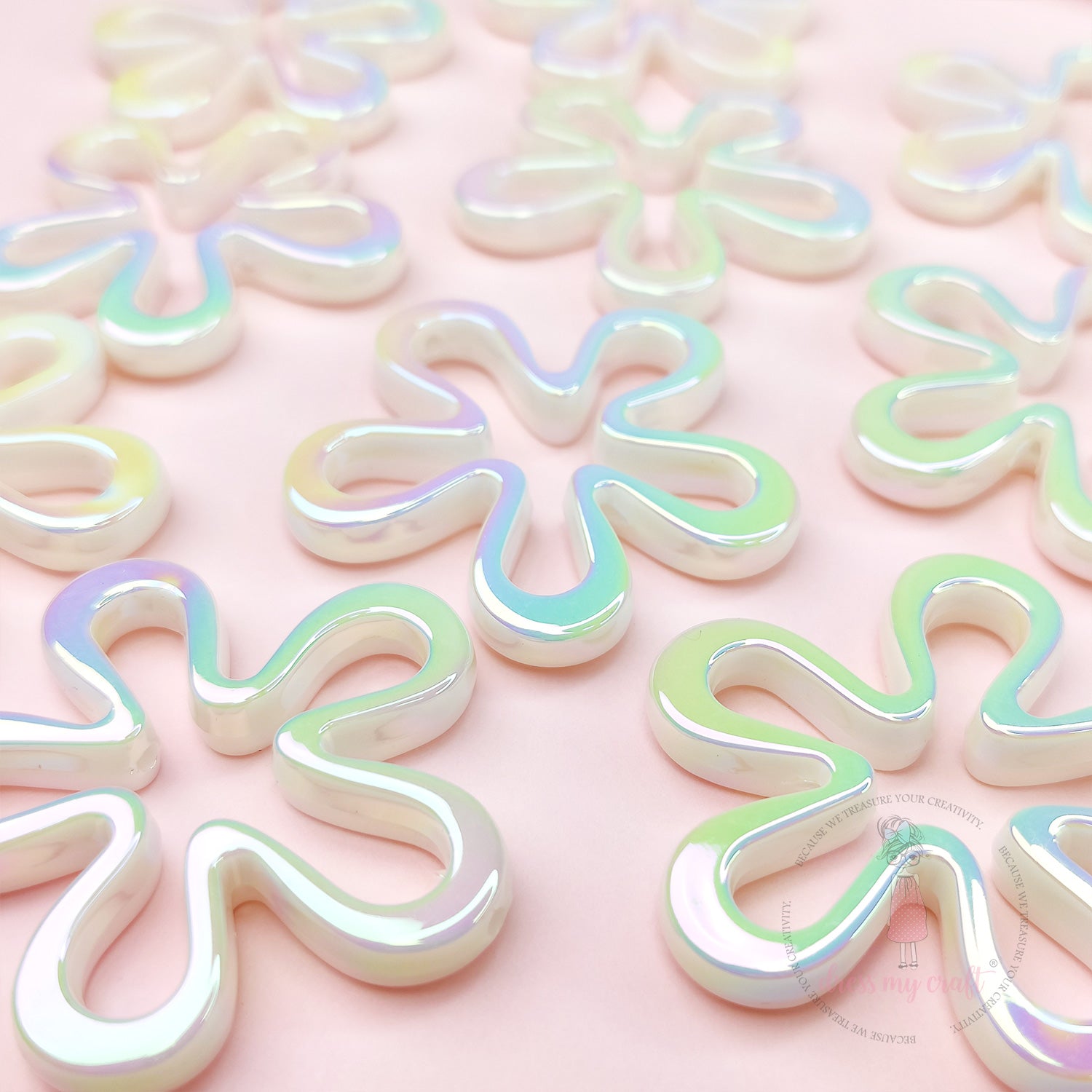 Holographic Flower Beads